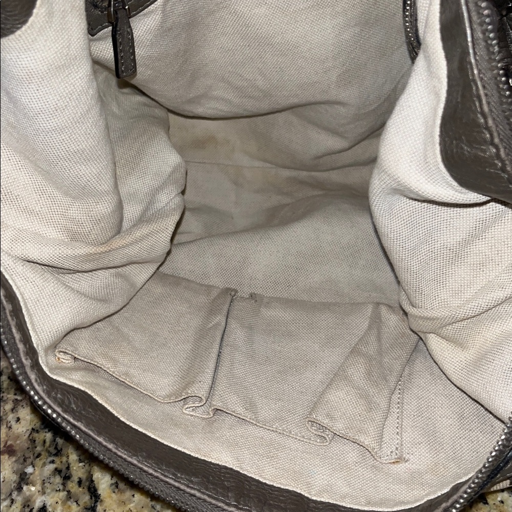 EUC Authentic Gucci GG Beige/Gray Canvas Techno Horsebit Hobo Handbag 11X16 - Picture 6 of 10